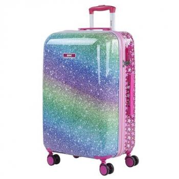 Maleta Infantil Mediana SKPAT con Ruedas 4, Diseño Divertido, Material PC Resistente y Ligero, Candado TSA - Fucsia