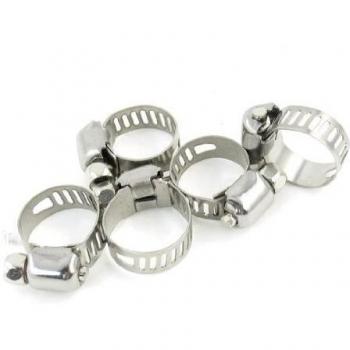 TOOGOO(R) 5 x Abrazadera Clip para Tubo Manguera Metalico Plateado 9mm a 16mm