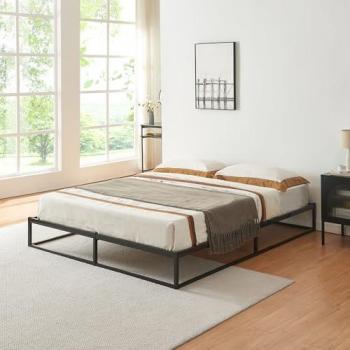 Cama de Metal Trerunta 140x200 cm con Somier - Color Negro