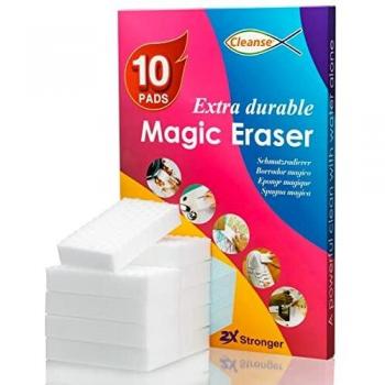 Borrador Magico 10 Esponja Magica para todas las superficies - Cocina Baño Muebles Cuero Coche Zócalo de acero, Limpiador de paredes Sólo tiene que añadir agua para borrar toda la suciedad