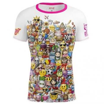 Camiseta de Manga Corta Otso Emoji Big Wave Color Blanco/Rosa Talla M