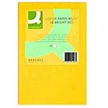 Q-Connect - Papel Color Din A3 80Gr Amarillo Paquete De 500 Hojas