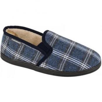 Dunlop Men's Dark Blue Checked Slippers