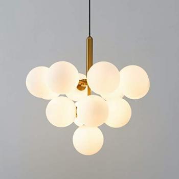 Lámpara de techo contemporánea Kosilum de metal y vidrio opalino, 65 cm, 3 bombillas G9 LED