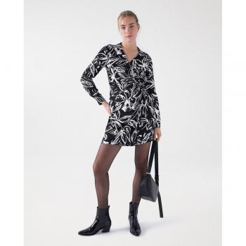 Salsa Jeans - Vestido corto satinado con estampado de flores