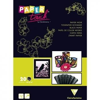 Clairefontaine 97245C Bloc de 20 Feuilles de Papier Noir - Format A4