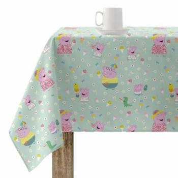 Mantel Peppa Pig 300x140 cm resinado (tacto plastificado) antimanchas modelo Summer Peppa 1, elegante, no traspasan líquidos, Made in Spain