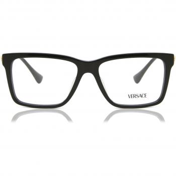Versace VE3328F Asian Fit GB1 Men's Eyeglasses Black Size 56 - Frame Only with Blue Light Block Available