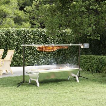 Asador Rotisserie Automático de Acero Inoxidable vidaXL