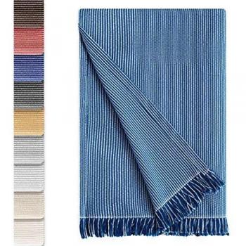 Vipalia Colcha Multiusos Sofa. Plaid para Cama. Manta Foulard Cubresofa Cubrecama. Comoda Practica y Suave. Poliester Algodon. Calidad Diseño. Paul 230 x 260 cm Azul