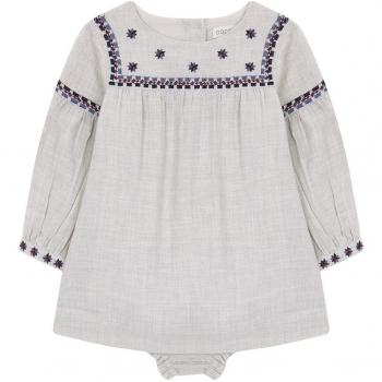 Gocco Dobby Bordado Vestido, Gris