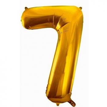 Idena 38222 – Globo con número dorado, sin relleno, adecuado para helio y aire, globo con números, año de vida, aniversario, cumpleaños, regalo, decoración, fiesta