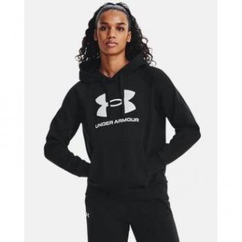 Under Armour Women's Rival Fleece Big Logo Hoodie Black, Size L