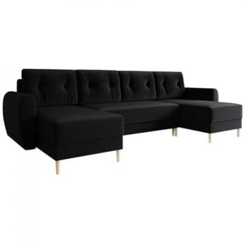 Sofá rinconero Memphis 110 con función de descanso y caja de ropa de cama, 307 x 95 x 139 cm