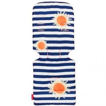 Maclaren colchoneta universal para asiento - Sunshine Stripe, Accesorio de doble cara fácil de poner y quitar en todas las sillas de paseo tipo paraguas, Transpirable y lavable en lavadora