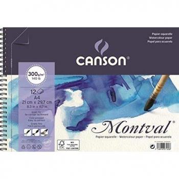Ãlbum Espiral Microperforado, A4, 12 Hojas, Canson Montval, Grano Fino 300g