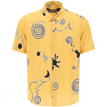 Jacquemus The Melo Shirt - La - 48 Yellow Short Sleeve Shirt for Men, Size M, Orange All-Over Print Viscose