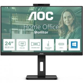 Monitor AOC 24P3CW 23.8 Full HD IPS LED con Webcam y USB-C Multimedia en color Negro