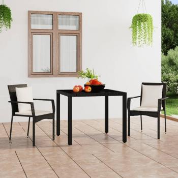Sillas de jardín con almohadas 2 PC en Polyrattan negro con cojines, ratán sintético negro