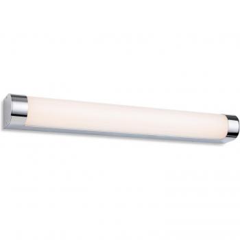 Aplique de baño Lima Cromo con difusor de Policarbonato opal 1 bombilla 7cm, IP44, 600mm, acabado cromado