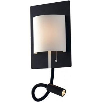 Aplique con Liseuse Pop Metal Blanco Negro 2 Ampoules 480+100lm 4000K 22x16x7.5cm