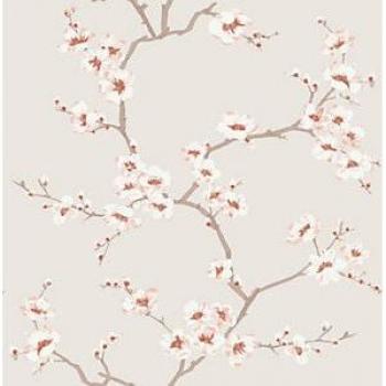 Papel Tapiz Floral Fresco de Manzana en Naranja Quemado - 10m