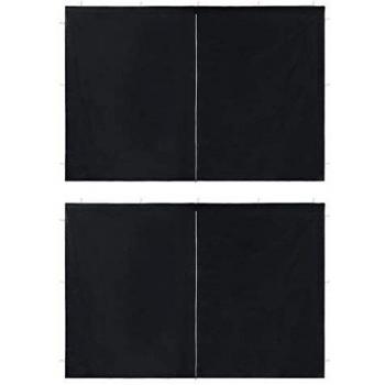 Anthracite PE Party Tent Sidewalls with Zipper - Set of 2