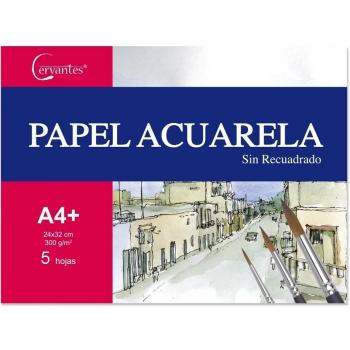 Cervantes PB316 - Papel para acuarela A4, 24 x 32 cm