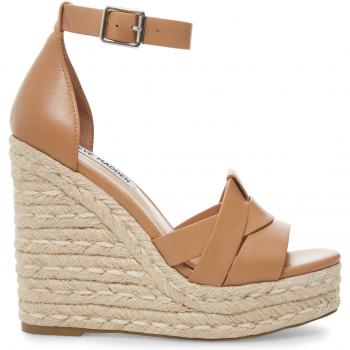 Steve Madden Sivian Women's Camel Leather Heeled Sandals