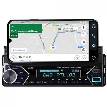Autoradio Trevi SCD 5753 DAB Bluetooth 160W con Soporte para Smartphone, USB y Micro SD