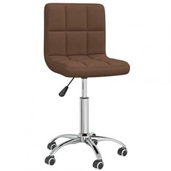 Silla de oficina giratoria de tela marrón vidaXL