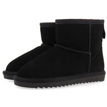 Gioseppo Botas Negras para Niña Coffs - Calzado Infantil de Invierno, Botas de niña tipo australianas forradas de pelo