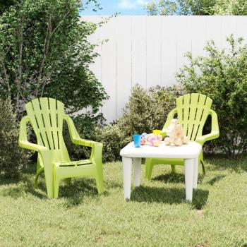 Sillas de jardín para niños 2 uds aspecto madera PP 37x34x44 cm