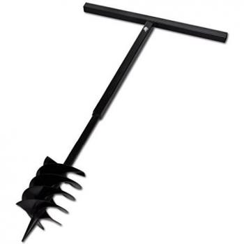 vidaXL Ground Drill with Handle Auger Bit 180 mm Three Spirals Steel Black
