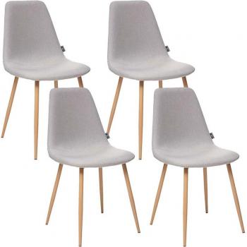 Conjunto de 4 sillas escandinavas color gris claro WellHome