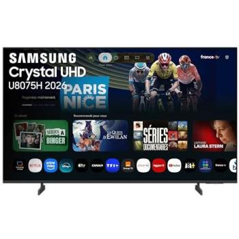Samsung TV 43 Crystal UHD U8075H 4K Smart TV con Vision AI, HDR10+, Mega Contrast, Adaptive Sound y Q-Symphony