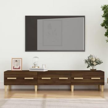 Mueble para TV de madera multicapa en roble marrón, dimensiones 150x34,5x30 cm