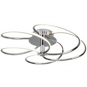 Plafón LED integrado Bardot, tipo de producto: lámpara de techo empotrada, características: metal, acrílico, acabado cromo, color blanco, diámetro 15 cm, potencia 450 lúmenes