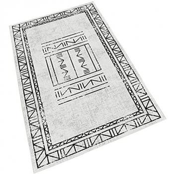 Alfombra de poliéster estampada 80 x 120 cm modelo Nine gris