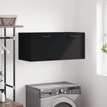 Mueble de pared negro 80x36,5x35 cm madera multicapa
