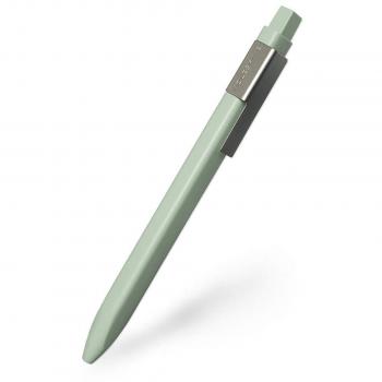 Moleskine Bolígrafo Retráctil, 1.0 mm Punta Mediana, Forma Rectangular y Clip para Cuaderno, Tinta Negra Recargable, Exterior Verde