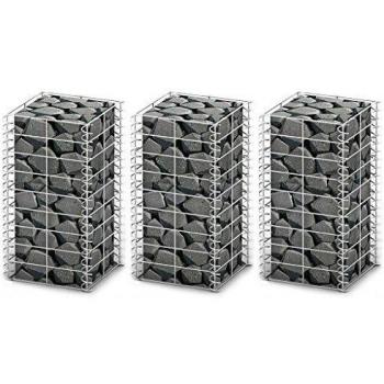 vidaXL 3X Cestas Muros de Gaviones 25x25x50 cm Pared Alambre Acero Galvanizado