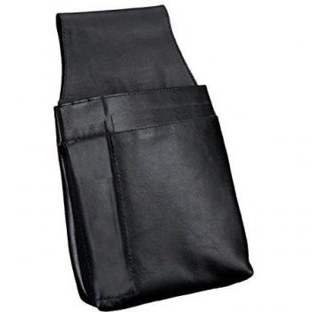 Bolso de Cintura para Camarero en Piel Nappa, Color Negro, 24x13x4 cm