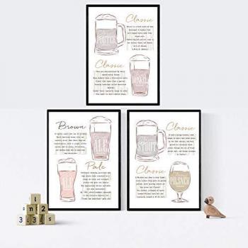 Pack de Posters de Cervezas y Chupitos - Láminas A3 para Decoración de Bares sin Marco