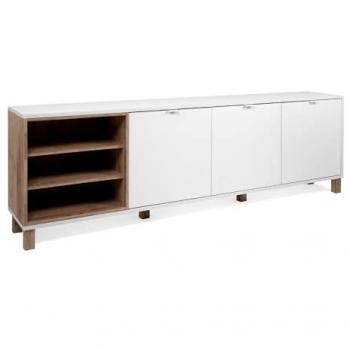 Madia 3 Puertas Blanco Roble 200x35xh. 64,5 cm