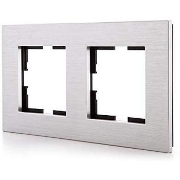 Marco Panasonic Novella 2 Elementos Horizontal Vertical Aluminio anodizado Plateado