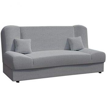 Sofá-cama Comfivo 110 con Caja de Ropa de Cama Bristol 2460, Dimensiones 195 x 86 x 87 cm, Función de Dormir y Dos Cojines