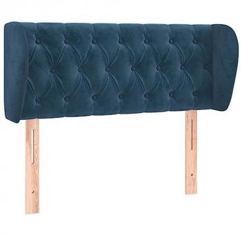 Cabecero de terciopelo azul oscuro 103x23x78/88 cm acolchado con orejas tapizado protector elástico prueba polvo vidaXL