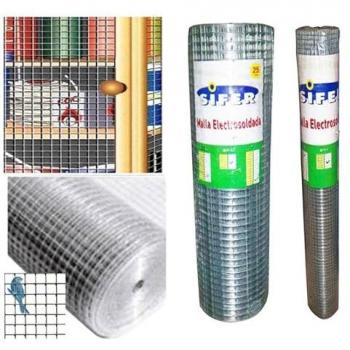 Malla Electrosoldada Sifer 25x25 mm, 1.6 mm de espesor, Rollo de 1.00 metro - 25 unidades
