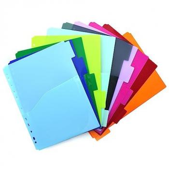 Pack 10 Separadores A4 Colorline XTRA con Bolsillo Frontal y Etiquetas Indicadoras - Separadores de Polipropileno 100% ECO by Office Box